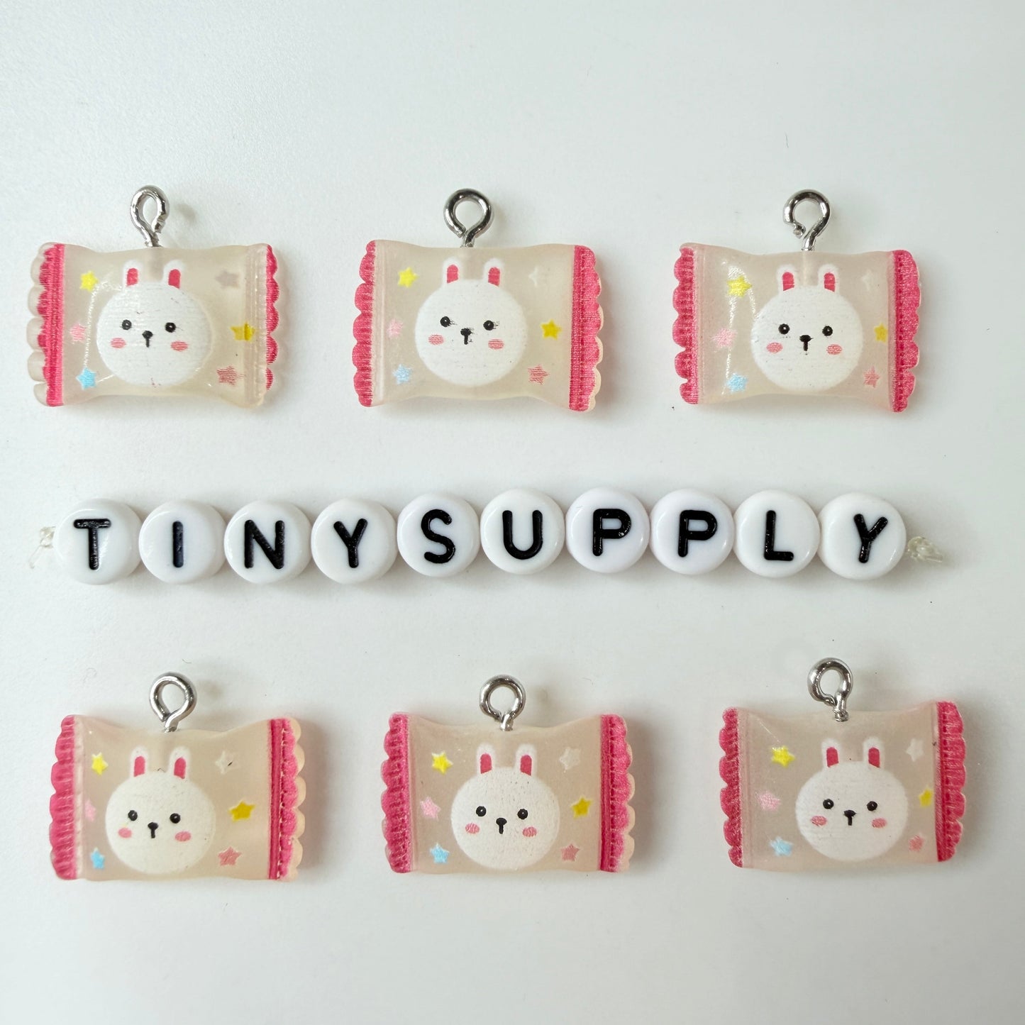 13MM x 20MM Transparent Matte Carrot, Strawberry, Bunny Wrapped Candy Charm
