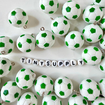 20MM Resin Soccer Ball Charm with Silver Eye Pin