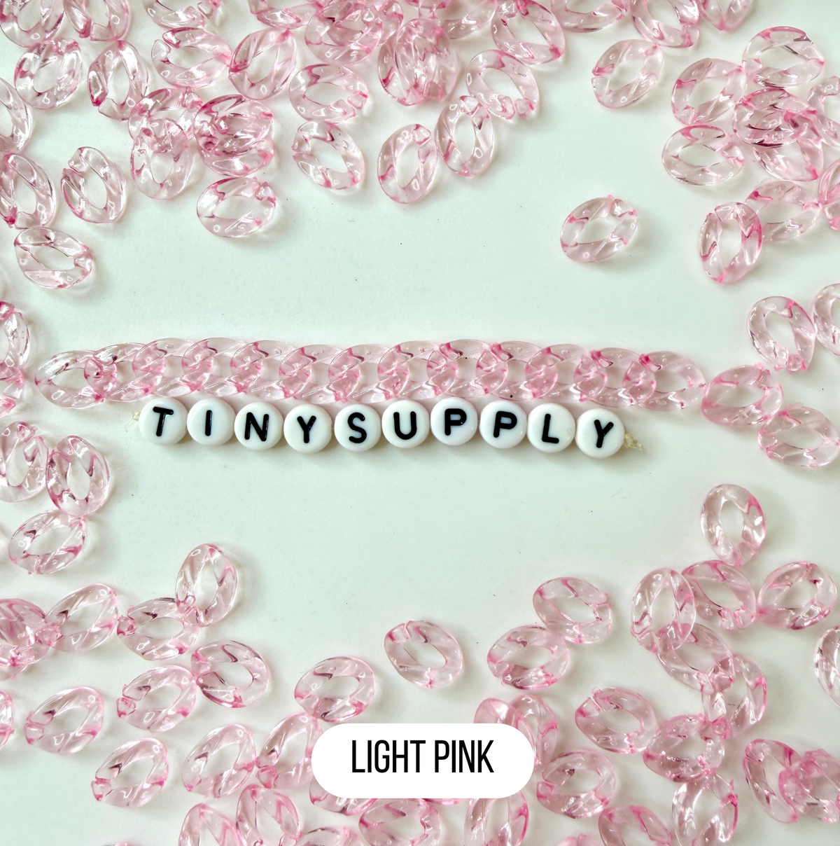 Transparent Colored Acrylic Chain Links Pieces (12mm x 9mm)
