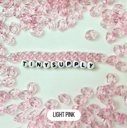 Transparent Colored Acrylic Chain Links Pieces (12mm x 9mm)