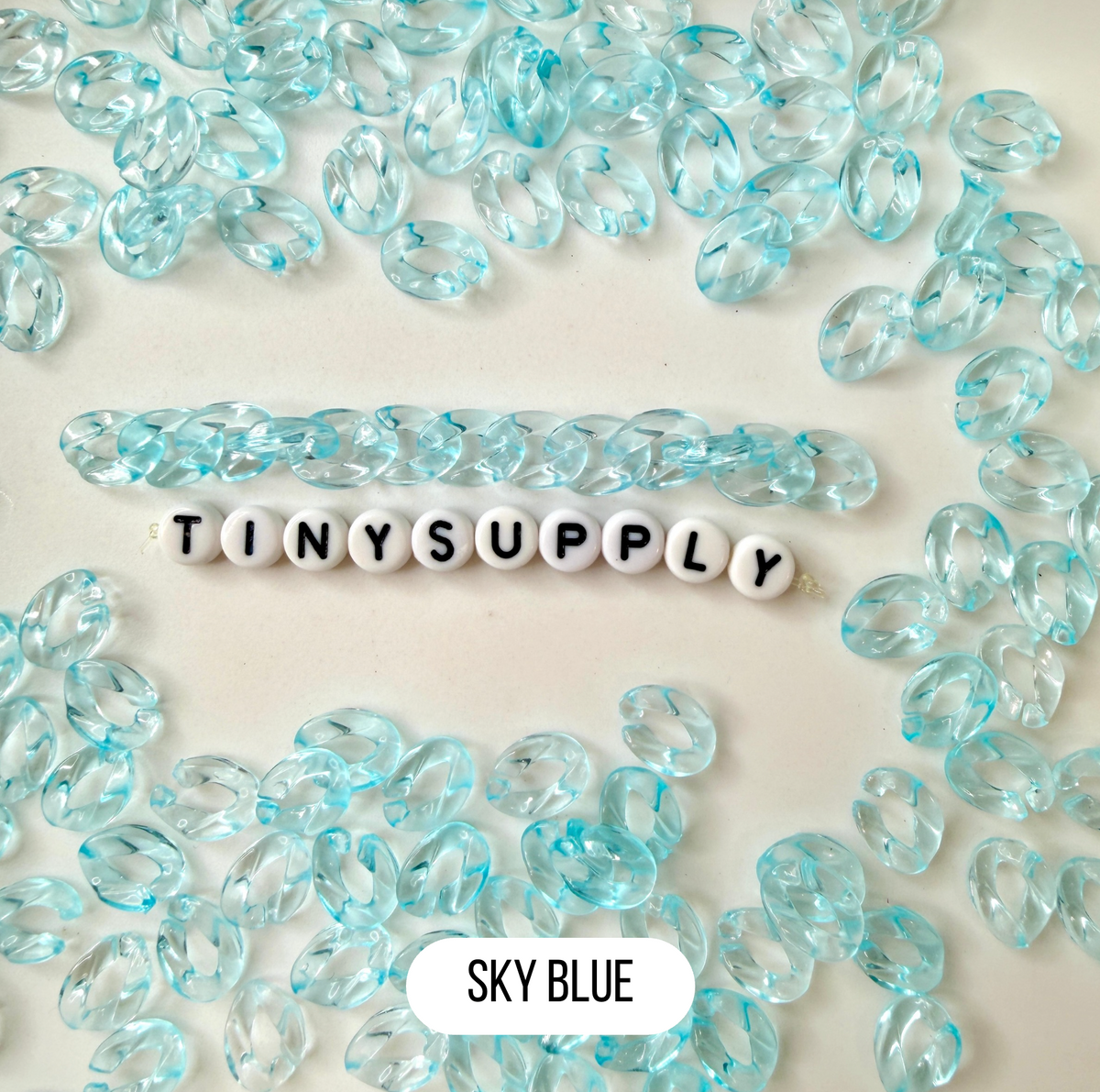 Transparent Colored Acrylic Chain Links Pieces (12mm x 9mm)