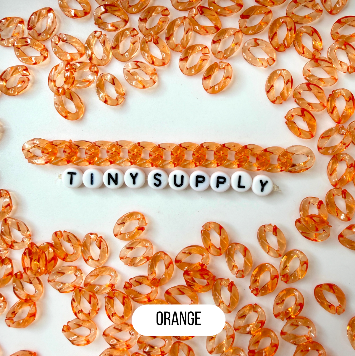 Transparent Colored Acrylic Chain Links Pieces (12mm x 9mm)