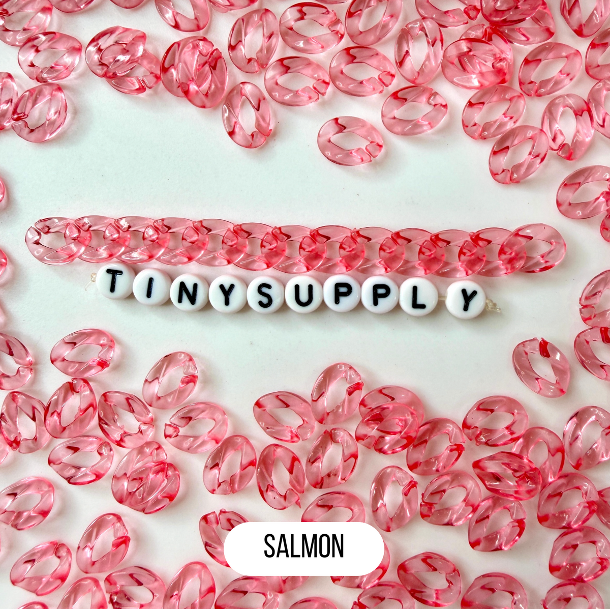 Transparent Colored Acrylic Chain Links Pieces (12mm x 9mm)