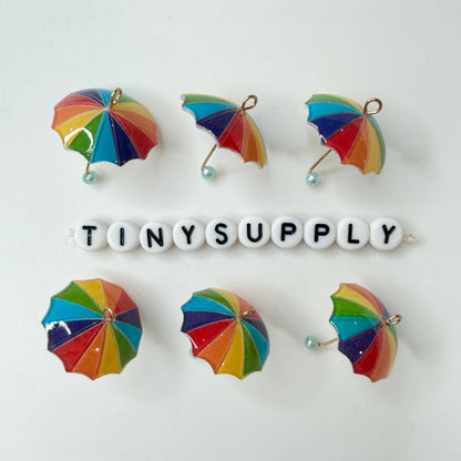 22MM Rainbow, Dots, Hearts, Resin Umbrella Charm