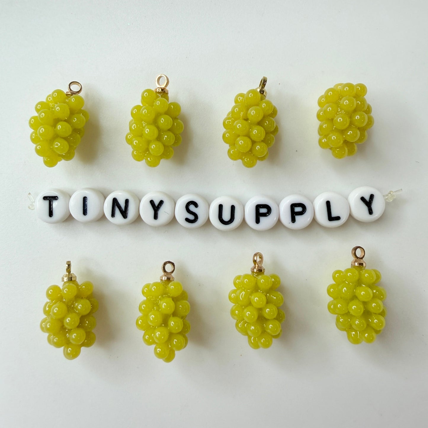 Red Pomegranate, Green Purple Grapes Resin Charms