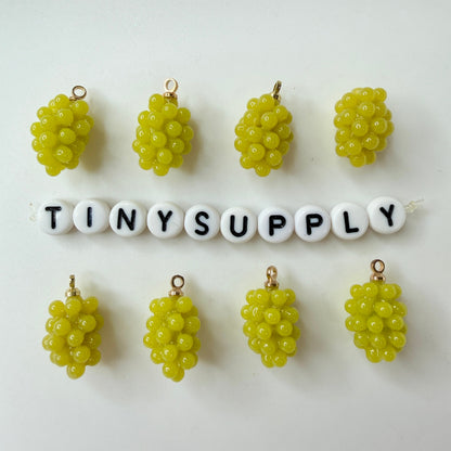 Red Pomegranate, Green Purple Grapes Resin Charms
