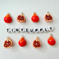 Red Pomegranate, Green Purple Grapes Resin Charms