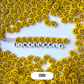 VERTICAL HOLE Yellow Flat Round Happy Face Beads (Multiple Sizes)