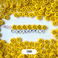 VERTICAL HOLE Yellow Flat Round Happy Face Beads (Multiple Sizes)