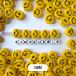 VERTICAL HOLE Yellow Flat Round Happy Face Beads (Multiple Sizes)