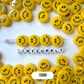 VERTICAL HOLE Yellow Flat Round Happy Face Beads (Multiple Sizes)