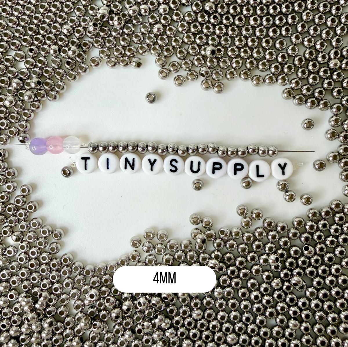 3MM/4MM/5MM/6MM/8MM Silver Round 304 Stainless Steel Spacer Beads