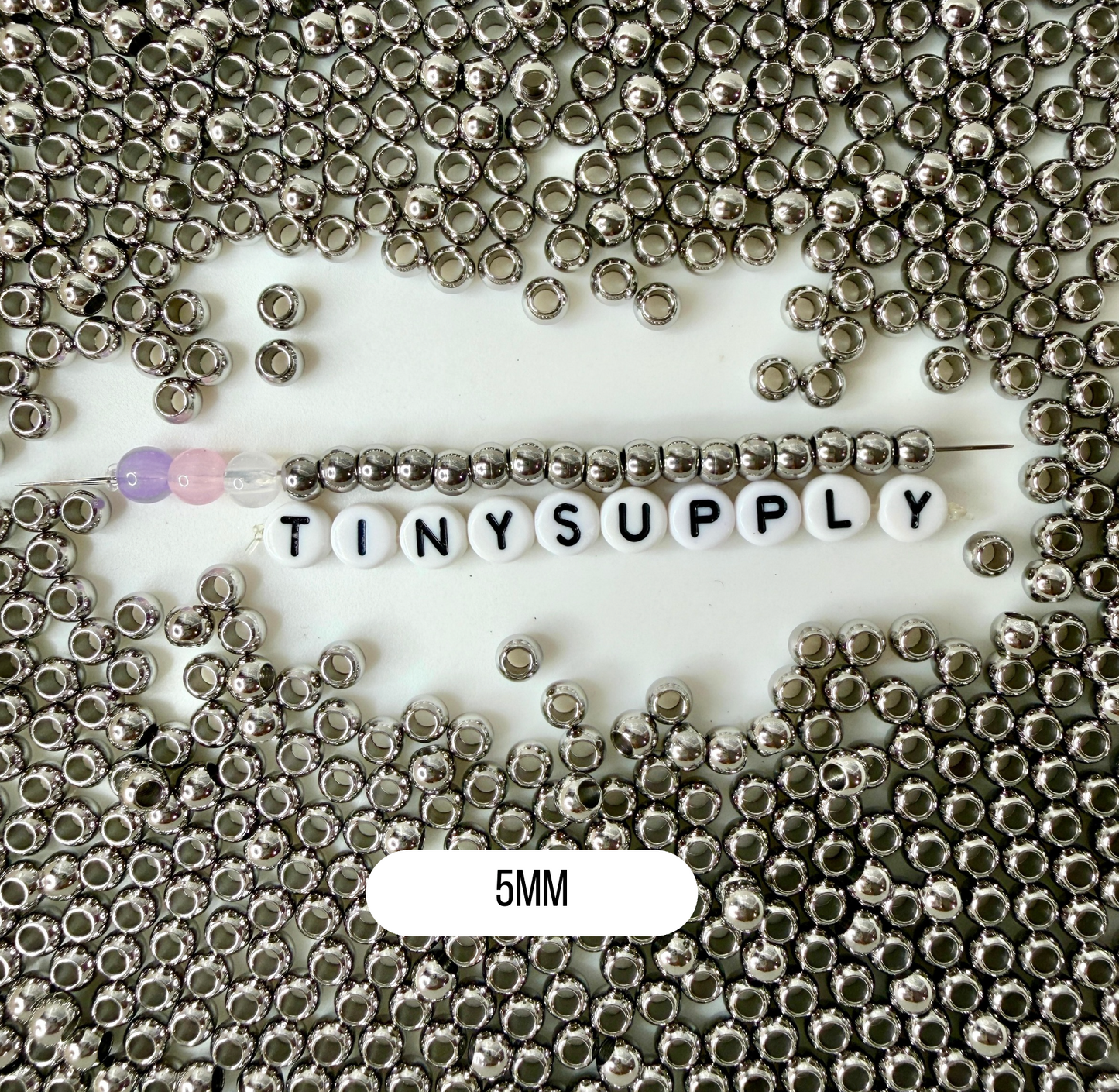 3MM/4MM/5MM/6MM/8MM Silver Round 304 Stainless Steel Spacer Beads