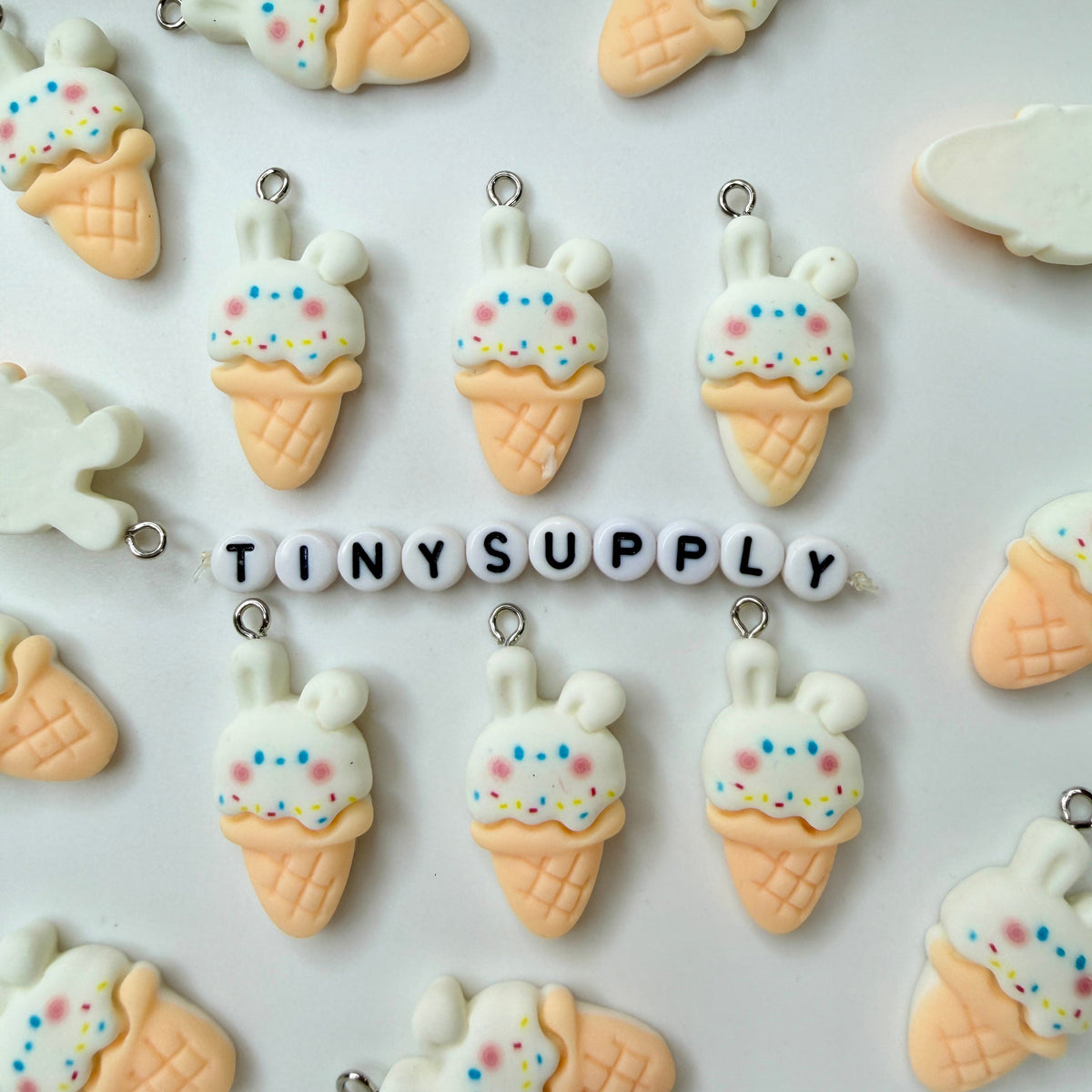 Bunny Themed Food Charms (Donuts, Ice Cream, Cupcake, Bread)