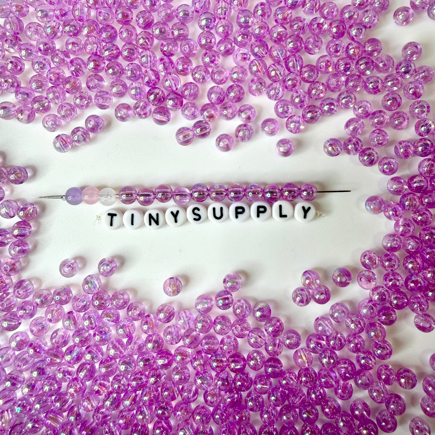 6MM/8MM AB Lilac Acrylic Iridescent Beads