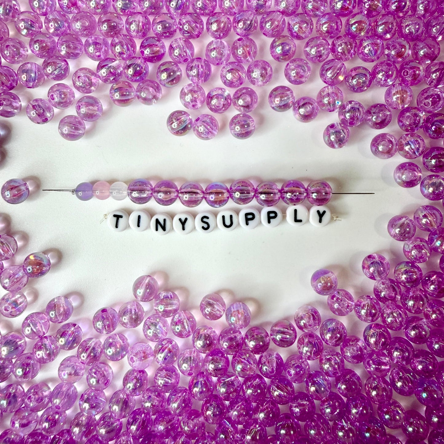 6MM/8MM AB Lilac Acrylic Iridescent Beads