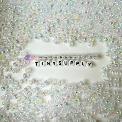 6MM/8MM AB Clear Transparent Iridescent Acrylic Beads