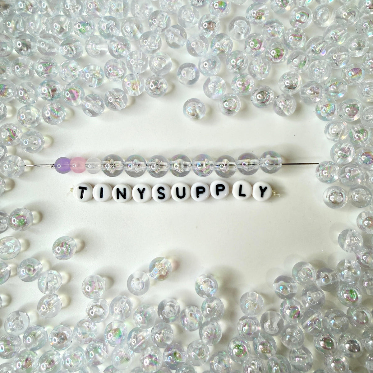 6MM/8MM AB Clear Transparent Iridescent Acrylic Beads