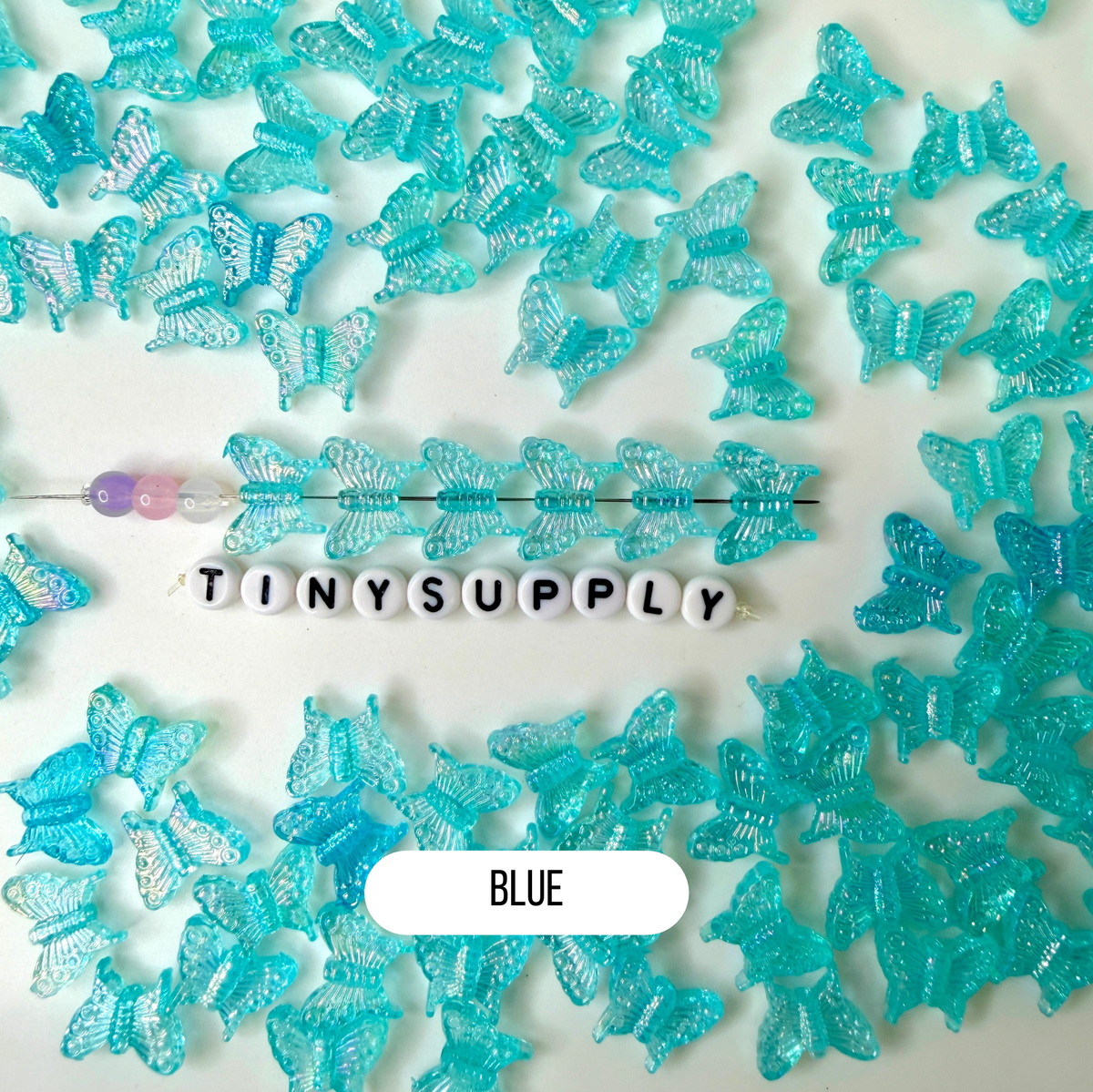 Chunky 15MM Iridescent Butterfly Beads