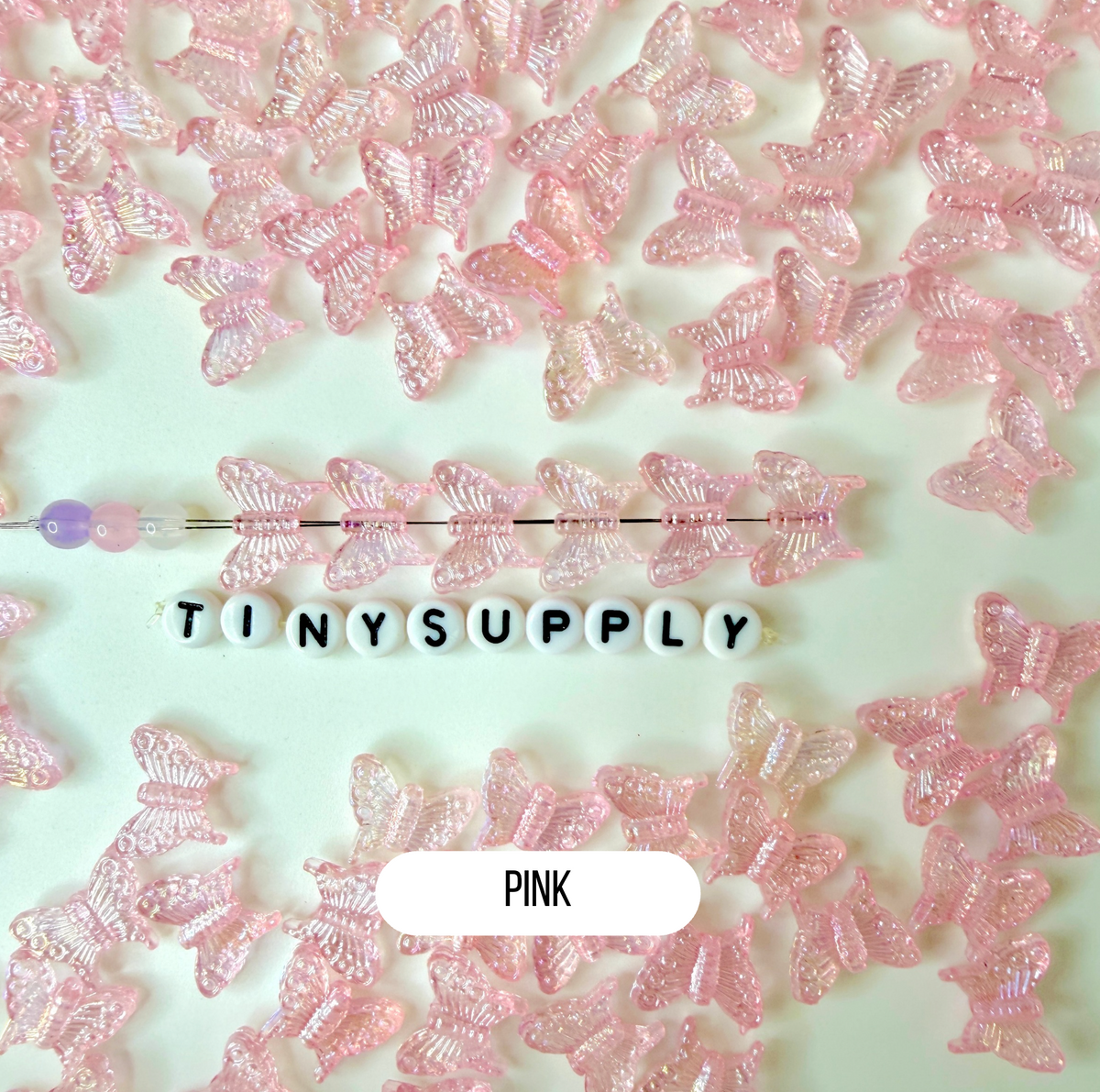 Chunky 15MM Iridescent Butterfly Beads