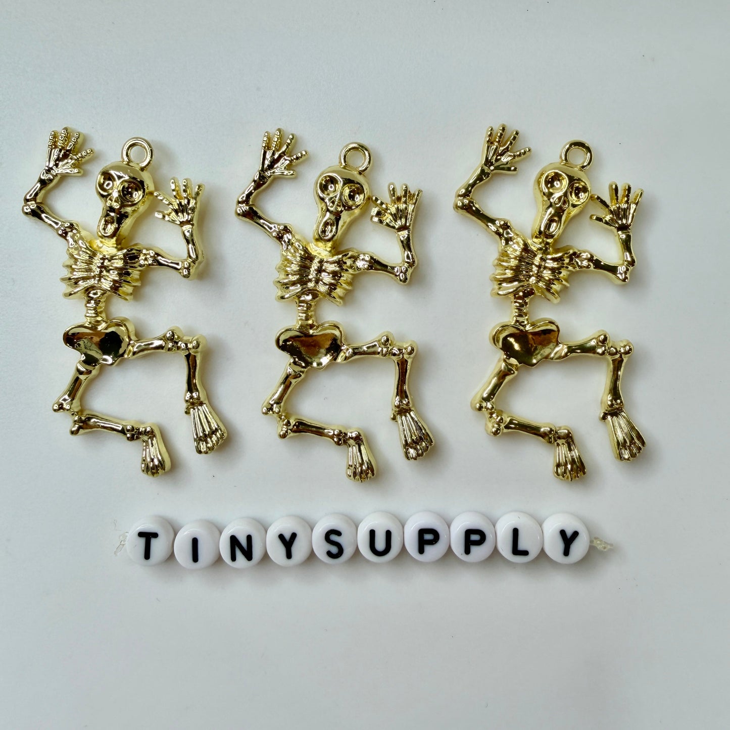 Dancing Skeleton Enamel Charm, Halloween Themed Charms (53mm x 36mm)