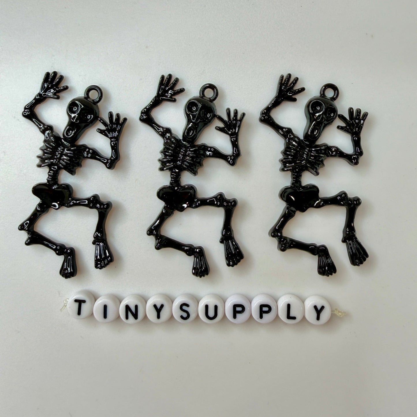 Dancing Skeleton Enamel Charm, Halloween Themed Charms (53mm x 36mm)