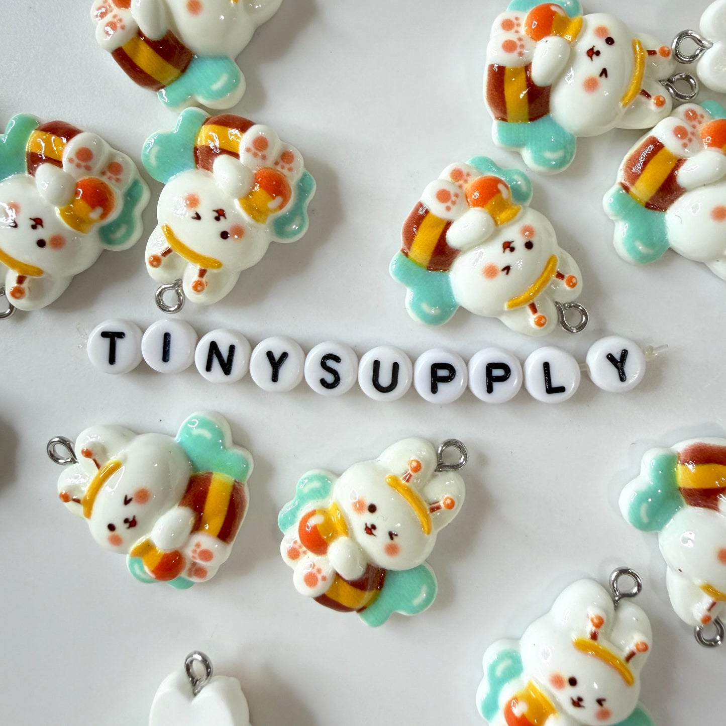 Resin Bee, Honey Pot, Bunny Charms for Jewelry Making