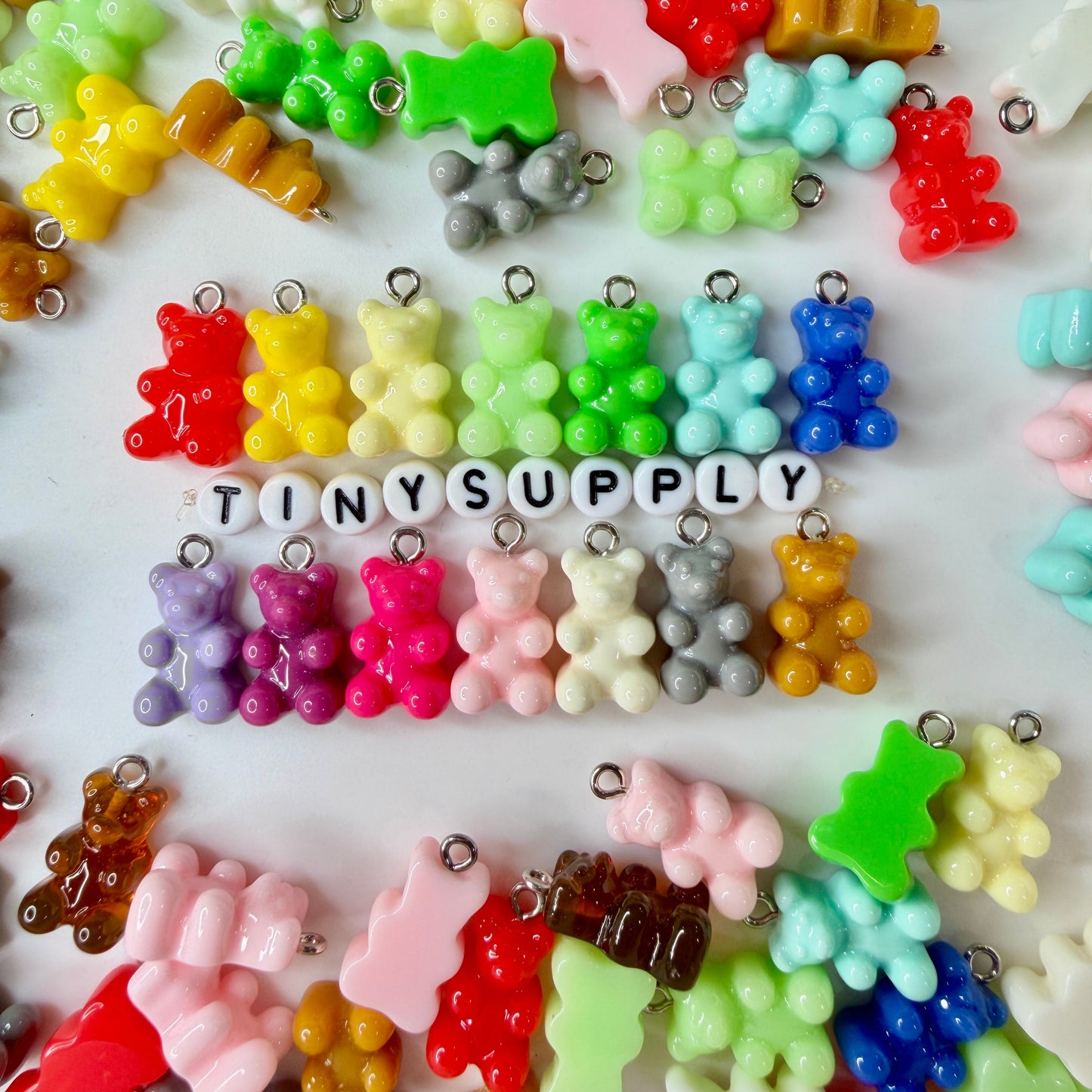 Solid Basics Colored Gummy Bear Charm with Eye Pin (10mm x 16mm)
