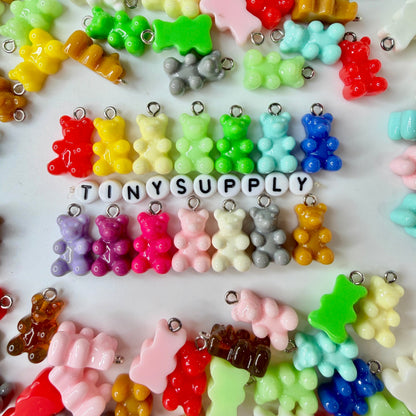 Solid Basics Colored Gummy Bear Charm with Eye Pin (10mm x 16mm)