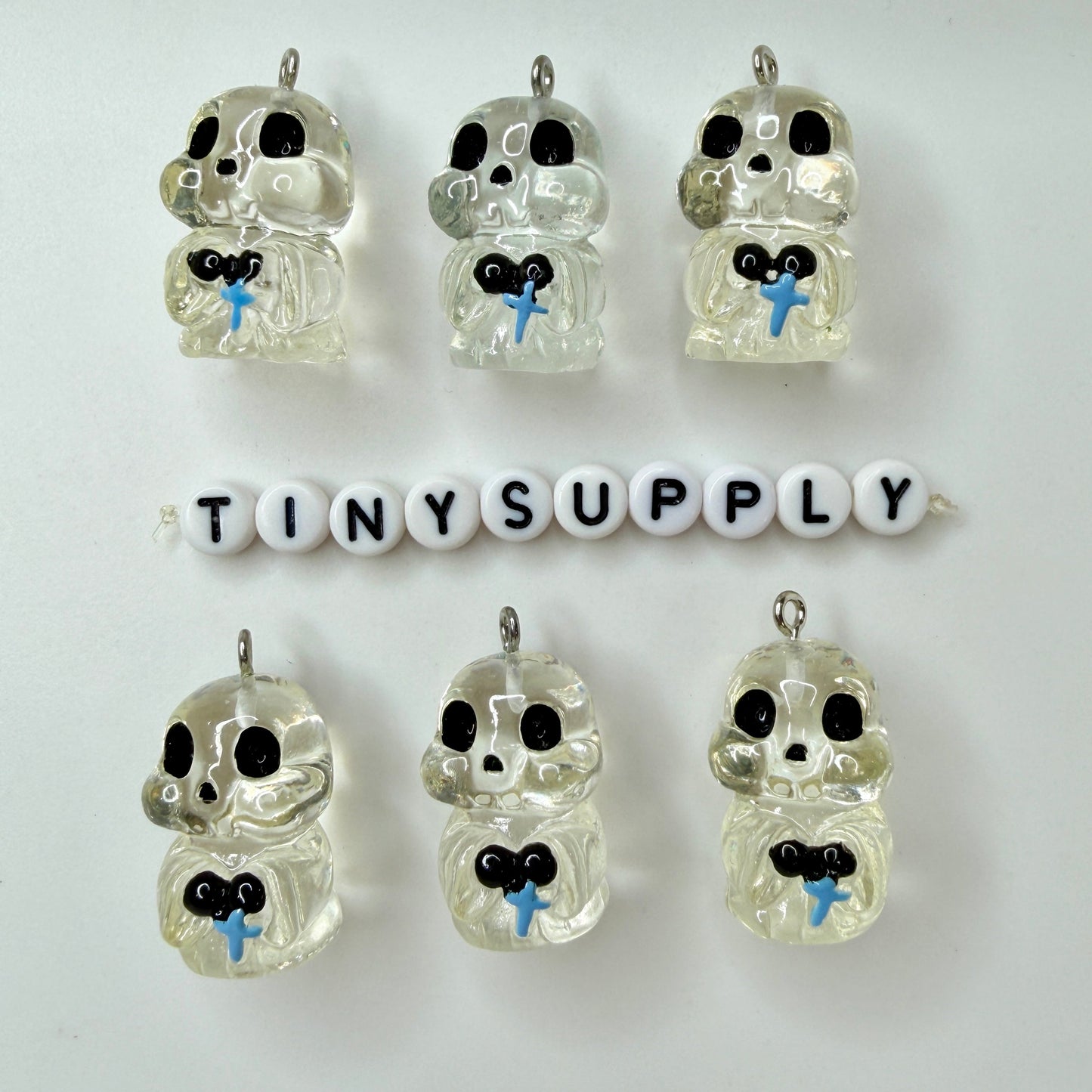 Resin Ancient Skull and Ghost, Halloween Themed Resin Charms