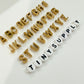 Gold Stainless Steel Individual Letter Charms (8x3mm)