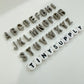 Silver Stainless Steel Individual Letter Charms (8x3mm)