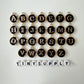 A-Z Individual Black Color Oil Drop Metal letters (12x14mm)