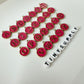 A-Z Individual Rose Red Color Oil Drop Metal Letters (12x14mm)