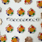 Rainbow Flower Happy Face Enamel Zinc Alloy Charm (19mm x 16mm, Hole: 1.8mm)