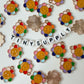 Rainbow Flower Happy Face Enamel Zinc Alloy Charm (19mm x 16mm, Hole: 1.8mm)
