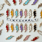 Lightning Bolt Enamel Zinc Alloy Charm (21mm x 7mm, Hole: 2mm)