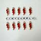 Lightning Bolt Enamel Zinc Alloy Charm (21mm x 7mm, Hole: 2mm)