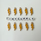 Lightning Bolt Enamel Zinc Alloy Charm (21mm x 7mm, Hole: 2mm)