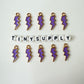 Lightning Bolt Enamel Zinc Alloy Charm (21mm x 7mm, Hole: 2mm)