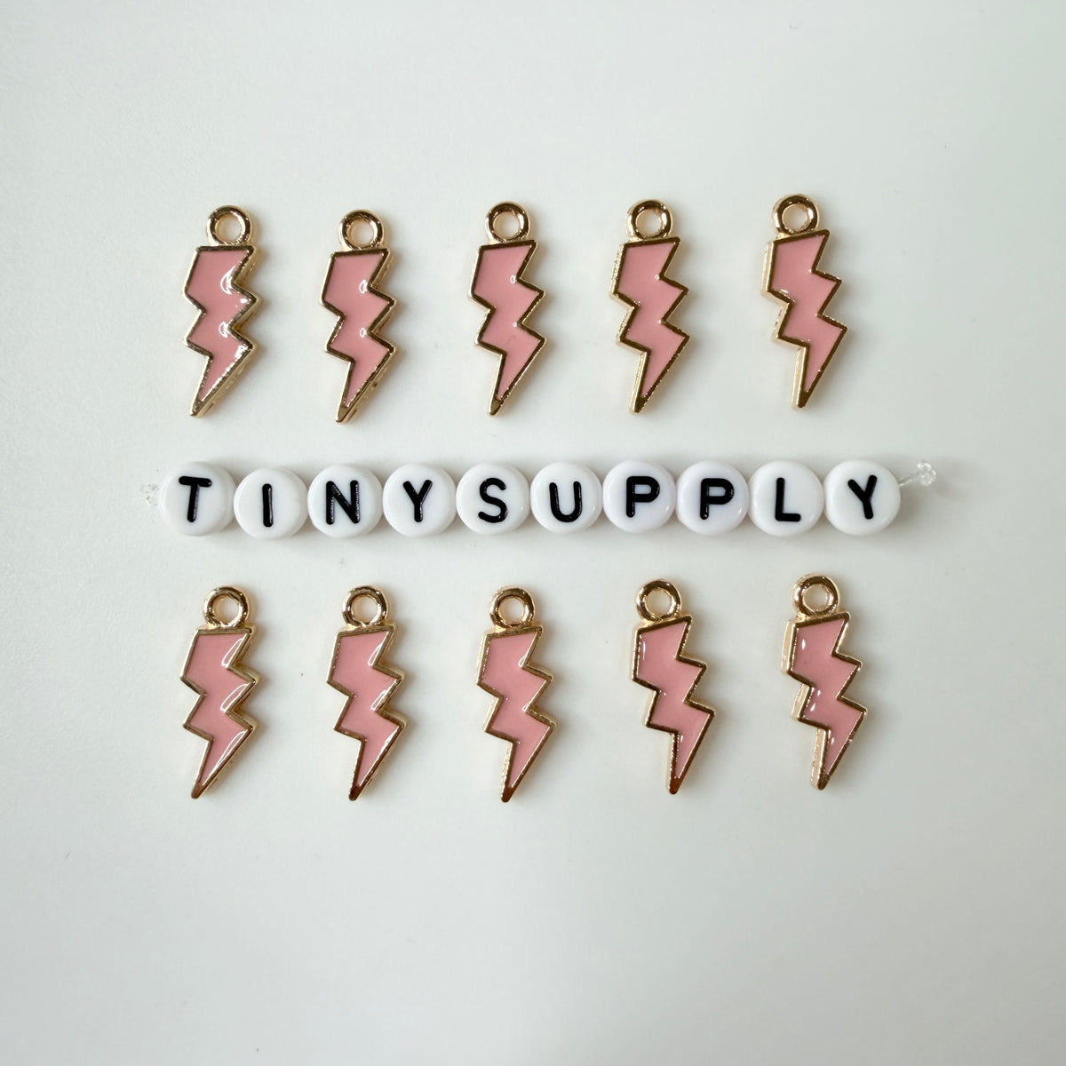 Lightning Bolt Enamel Zinc Alloy Charm (21mm x 7mm, Hole: 2mm)