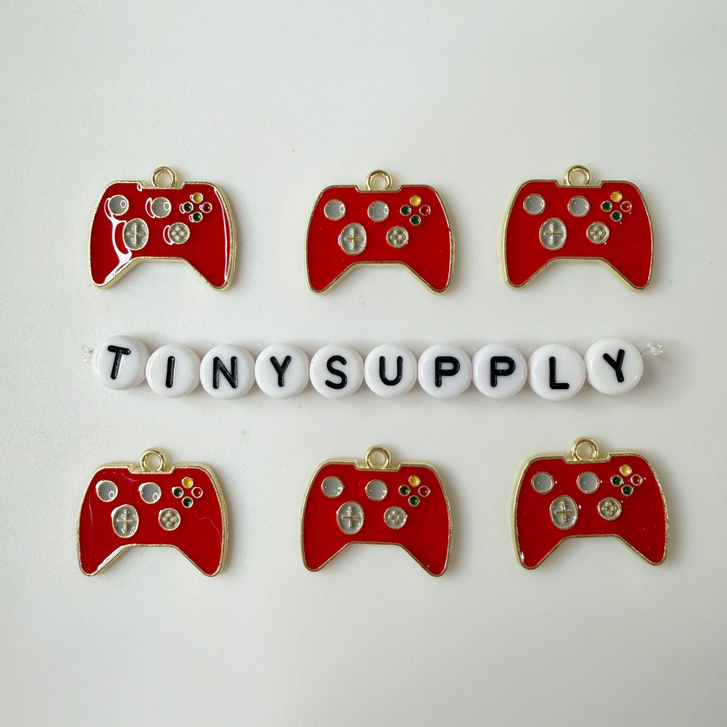 19MM Red,White, Black Game Controller Theme Enamel Charm