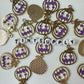 23MM White and Purple Jack-O-Lantern, Halloween Themed Enamel Charm
