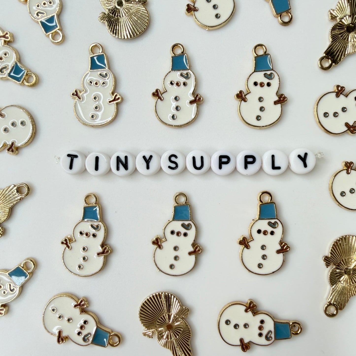 23MM Snowman with Bucket Hat, Christmas Themed Enamel Charm