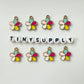 Five Colored Flower Oil Drop Style Enamel Charm (12mm x 15mm)