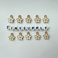 White Flower Oil Drop Style Enamel Charm (12.5x10x2mm, Hole: 1.2mm)
