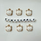 White/Black/Pink Cat Alloy Enamel Charm (15x13x3mm, Hole: 2mm)