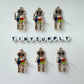 Metal Alloy Gold Silver Robot Charm (12mm x 27mm)