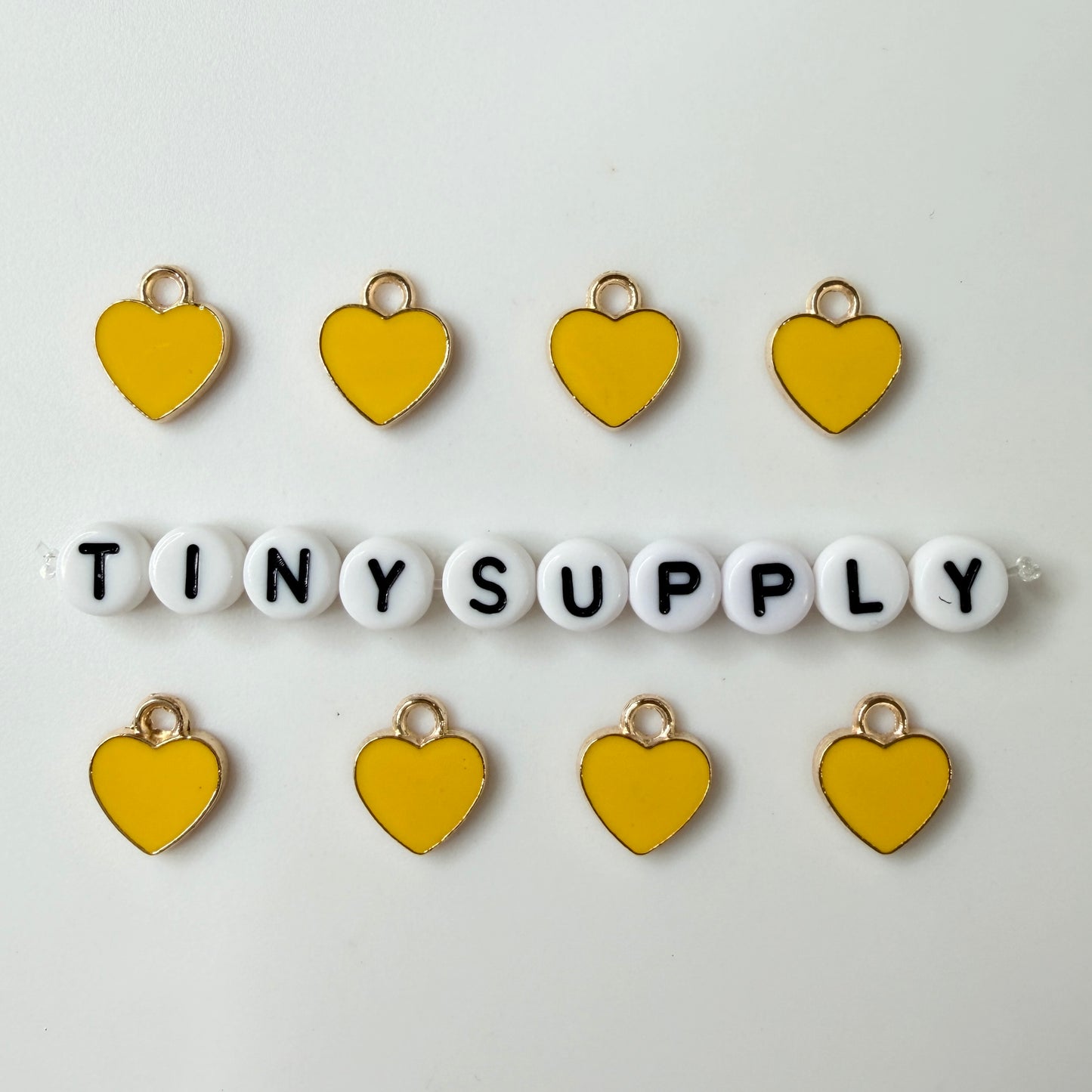 12MM Gold Plated Enamel Heart Charms (Multiple Colors)