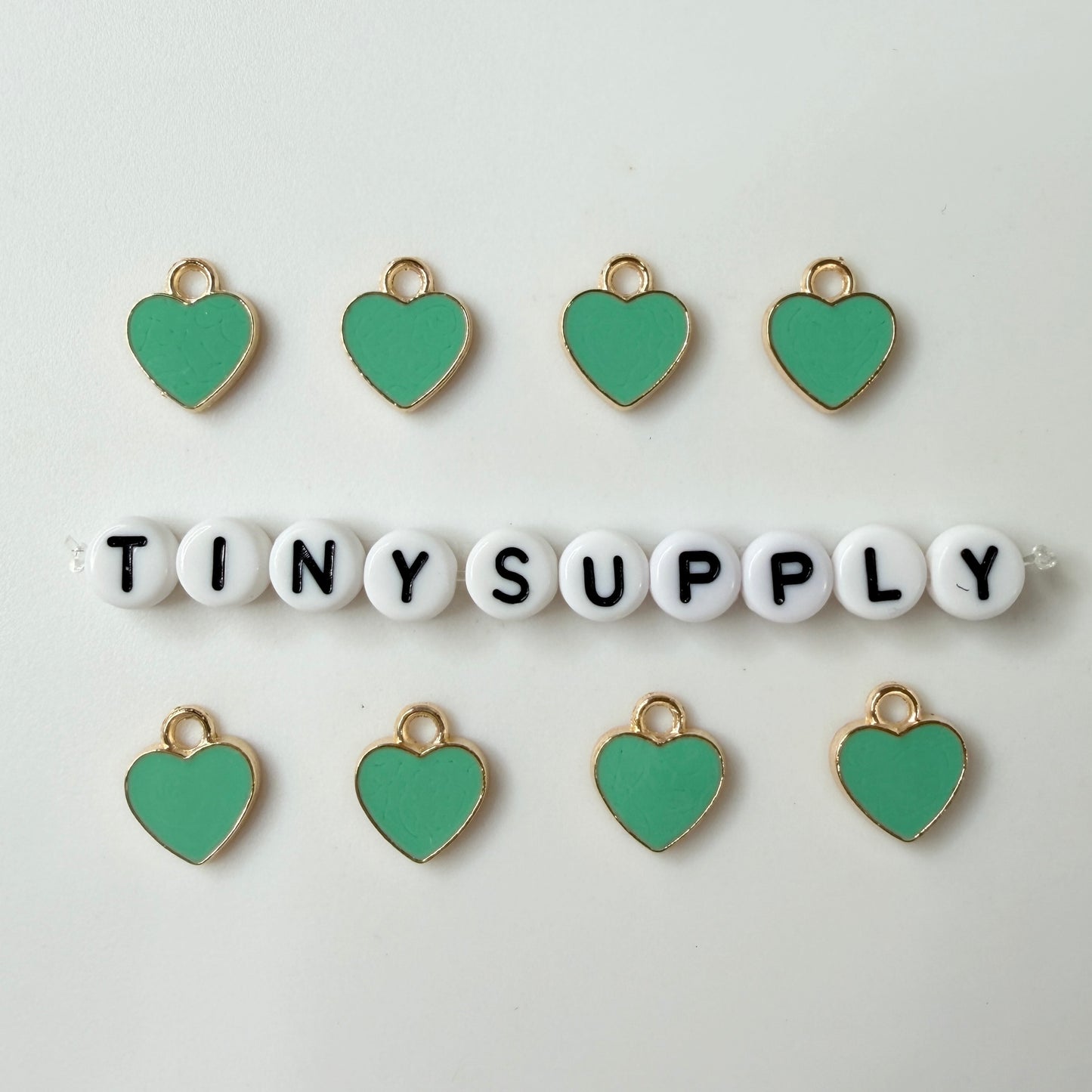 12MM Gold Plated Enamel Heart Charms (Multiple Colors)